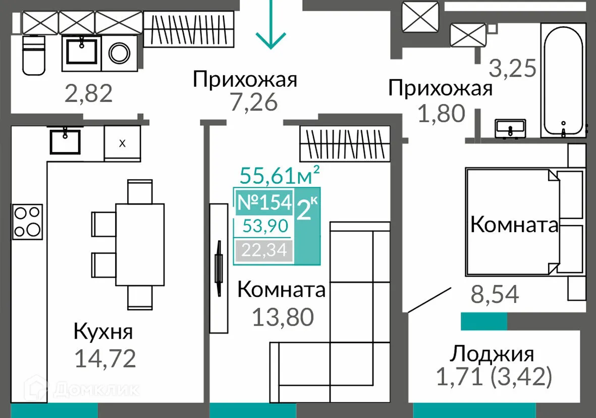 Фото квартиры в ЖК ТЮЛЬПАНЫ