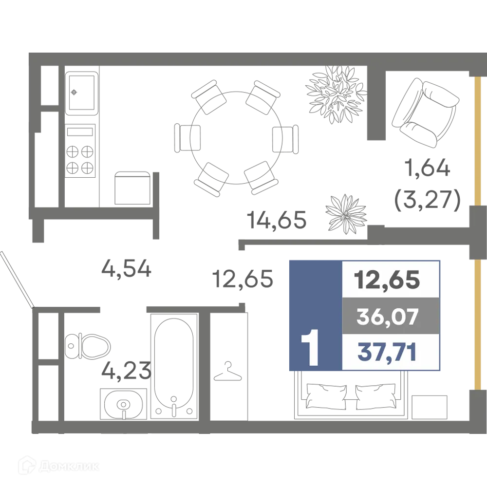 Фото квартиры в ЖК Миндаль