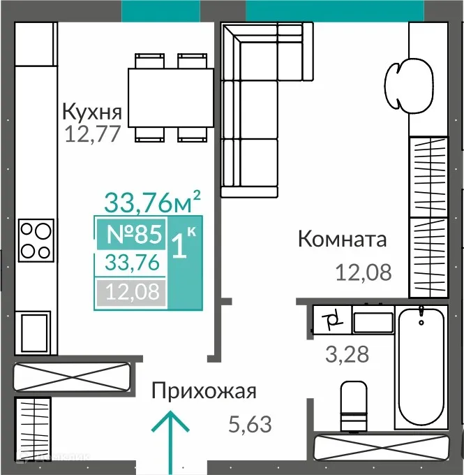 Фото квартиры в ЖК ЖИЛОЙ КВАРТАЛ АБРИКОС - 2
