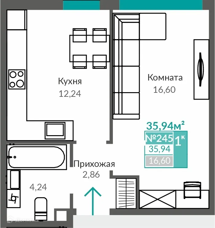 Фото квартиры в ЖК ЖИЛОЙ КВАРТАЛ АБРИКОС