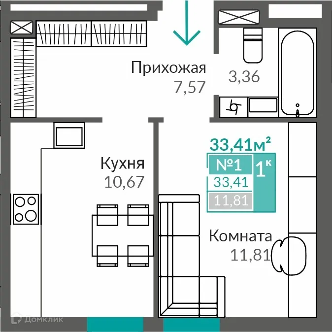 Фото квартиры в ЖК ЖИЛОЙ КВАРТАЛ АБРИКОС