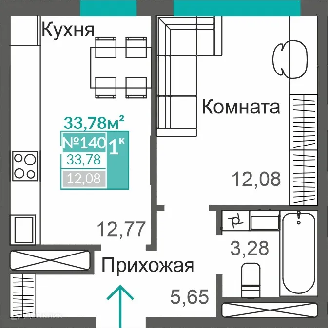 Фото квартиры в ЖК ЖИЛОЙ КВАРТАЛ АБРИКОС