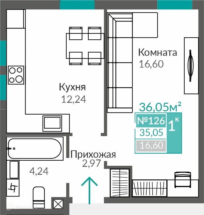 Фото квартиры в ЖК ЖИЛОЙ КВАРТАЛ АБРИКОС - 2