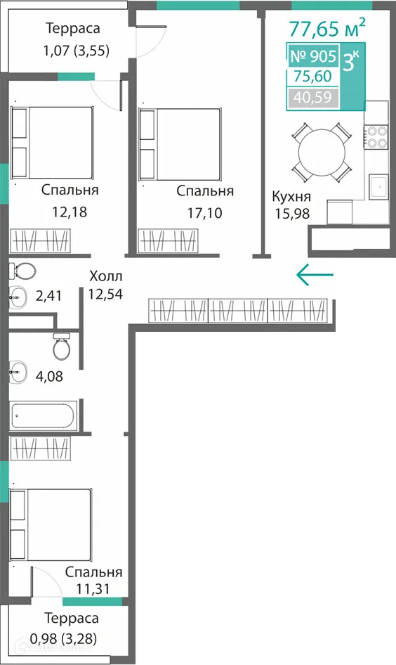 Фото квартиры в ЖК БАРБАРИС