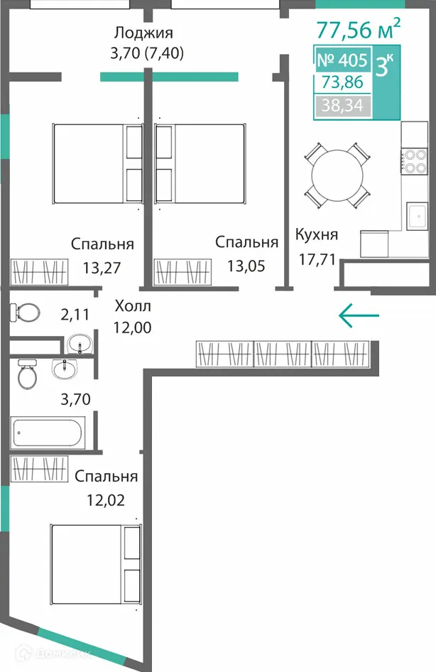 Фото квартиры в ЖК БАРБАРИС