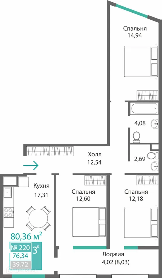 Фото квартиры в ЖК БАРБАРИС