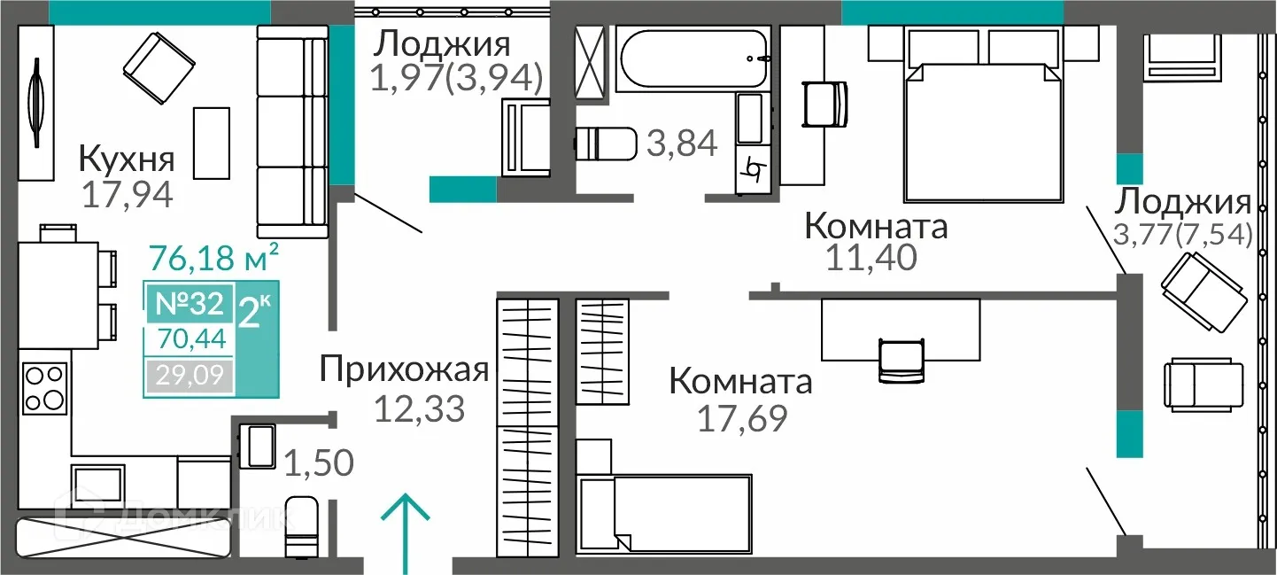 Фото квартиры в ЖК ГОРИЗОНТЫ 3 ОЧЕРЕДЬ