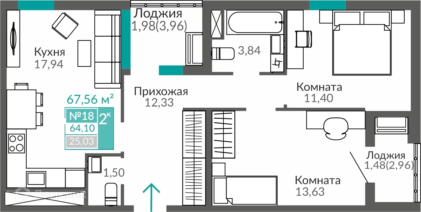 Фото квартиры в ЖК ГОРИЗОНТЫ 3 ОЧЕРЕДЬ