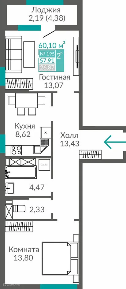 Фото квартиры в ЖК ТЮЛЬПАНЫ