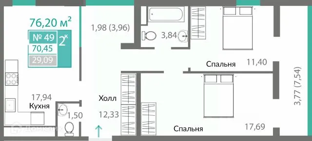 Фото квартиры в ЖК ГОРИЗОНТЫ-2