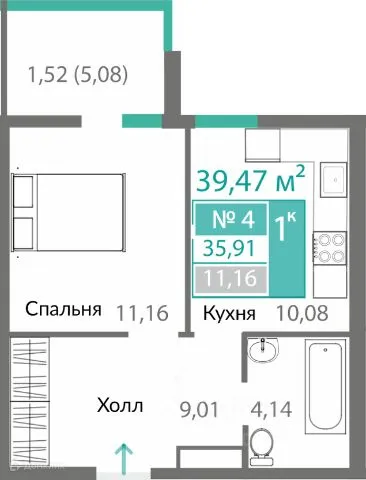 Фото квартиры в ЖК ГОРИЗОНТЫ-2