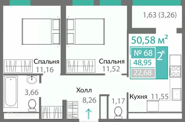 Фото квартиры в ЖК ГОРИЗОНТЫ-2