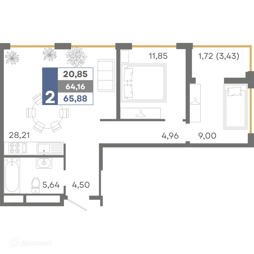Фото квартиры в ЖК Миндаль