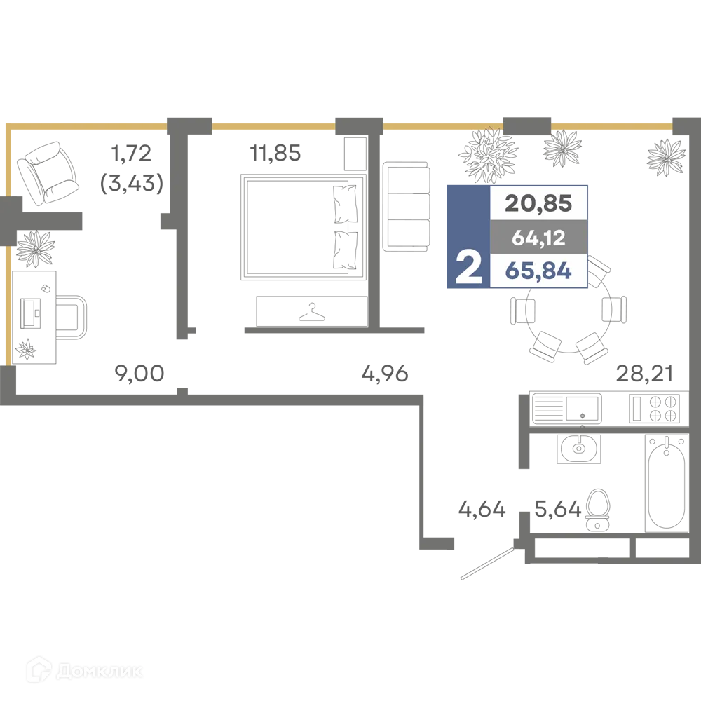 Фото квартиры в ЖК Миндаль
