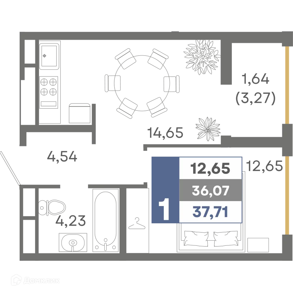 Фото квартиры в ЖК Миндаль