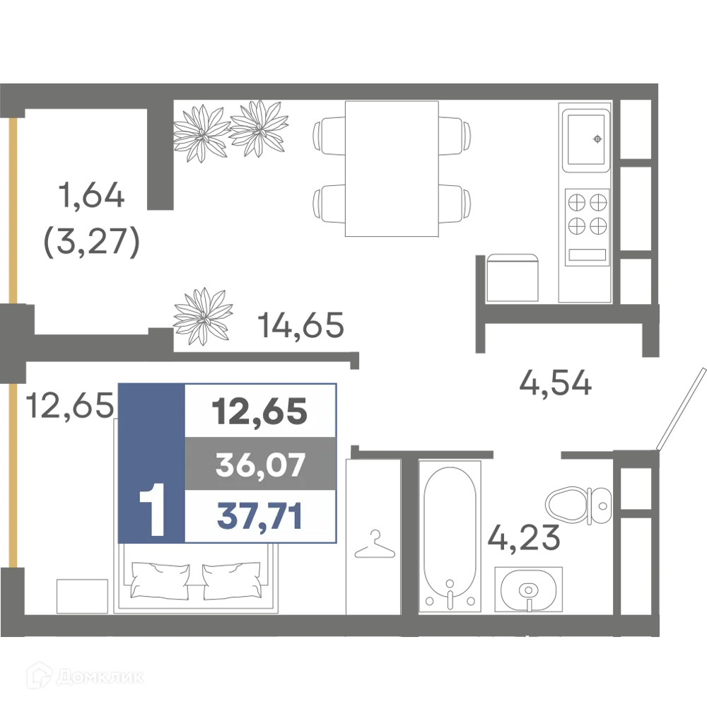 Фото квартиры в ЖК Миндаль