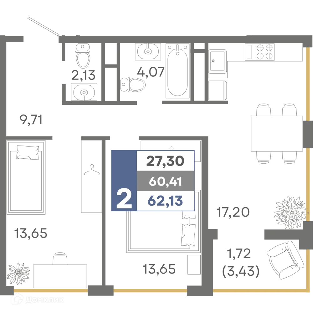 Фото квартиры в ЖК Миндаль