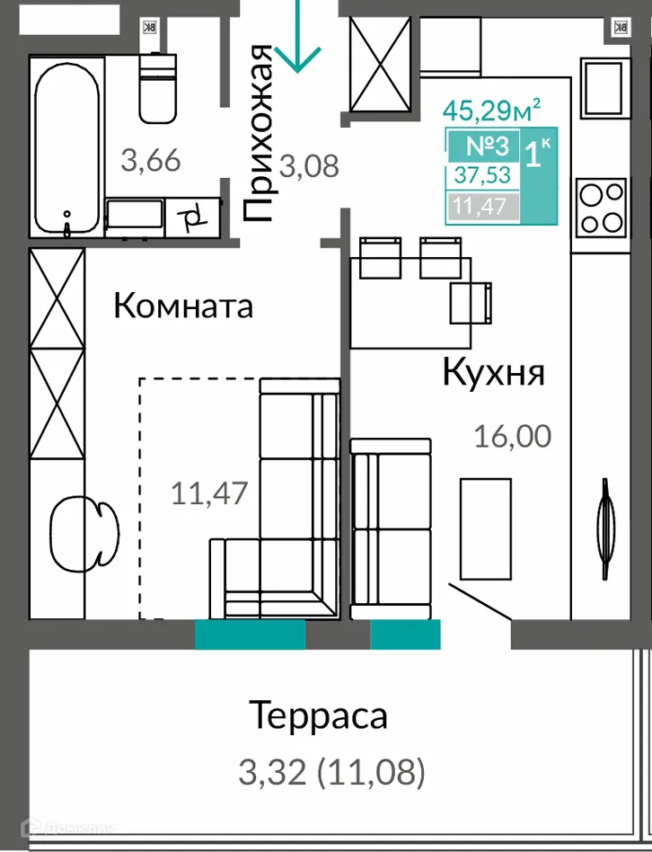 Фото квартиры в ЖК ГОРИЗОНТЫ