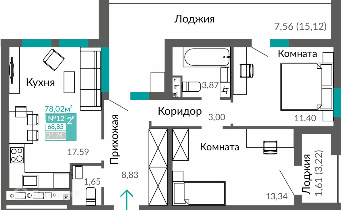 Фото квартиры в ЖК ГОРИЗОНТЫ