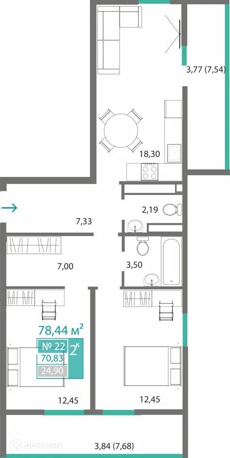 Фото квартиры в ЖК ГОРИЗОНТЫ