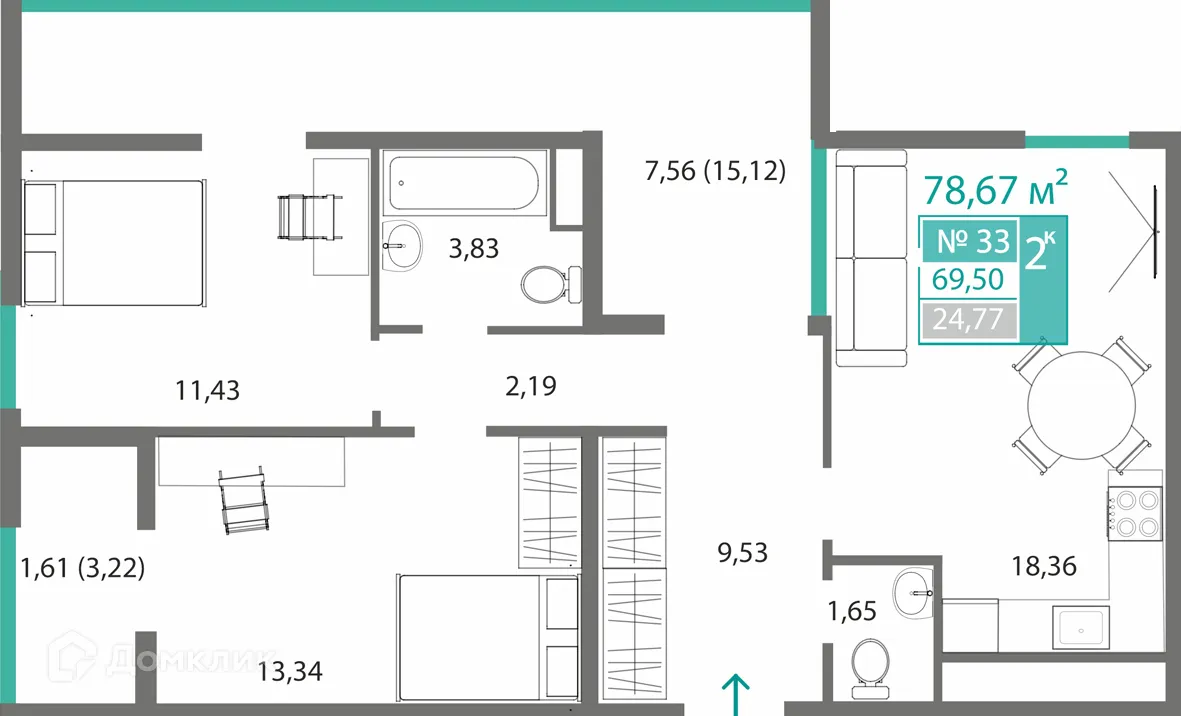 Фото квартиры в ЖК ГОРИЗОНТЫ