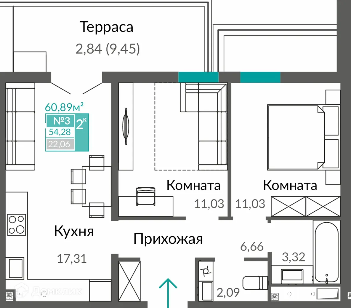 Фото квартиры в ЖК ГОРИЗОНТЫ