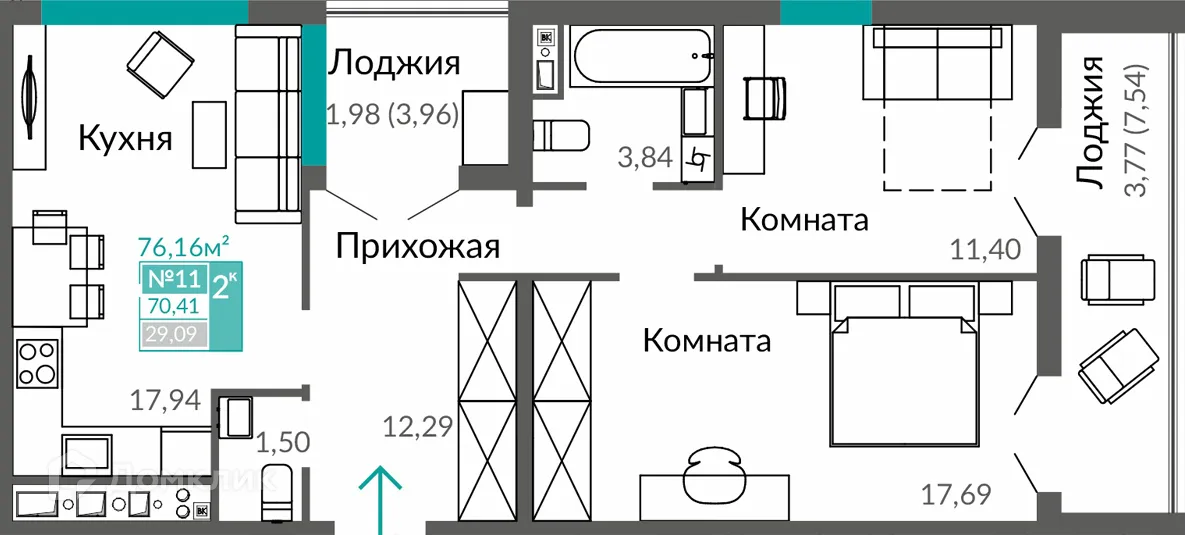 Фото квартиры в ЖК ГОРИЗОНТЫ