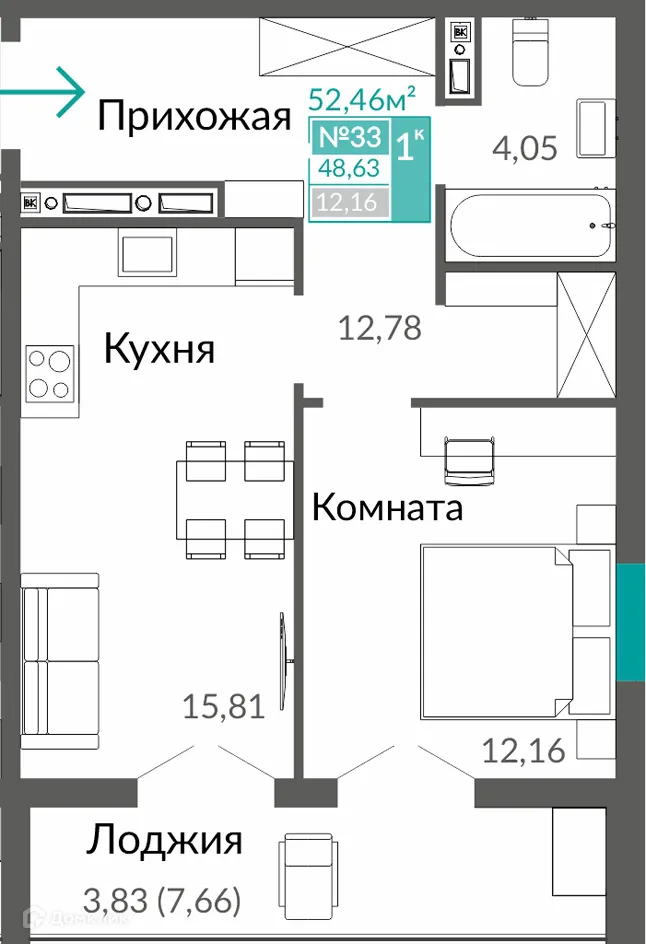 Фото квартиры в ЖК ГОРИЗОНТЫ