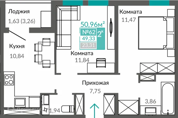 2 комн. квартиры в Симферополе новостройки