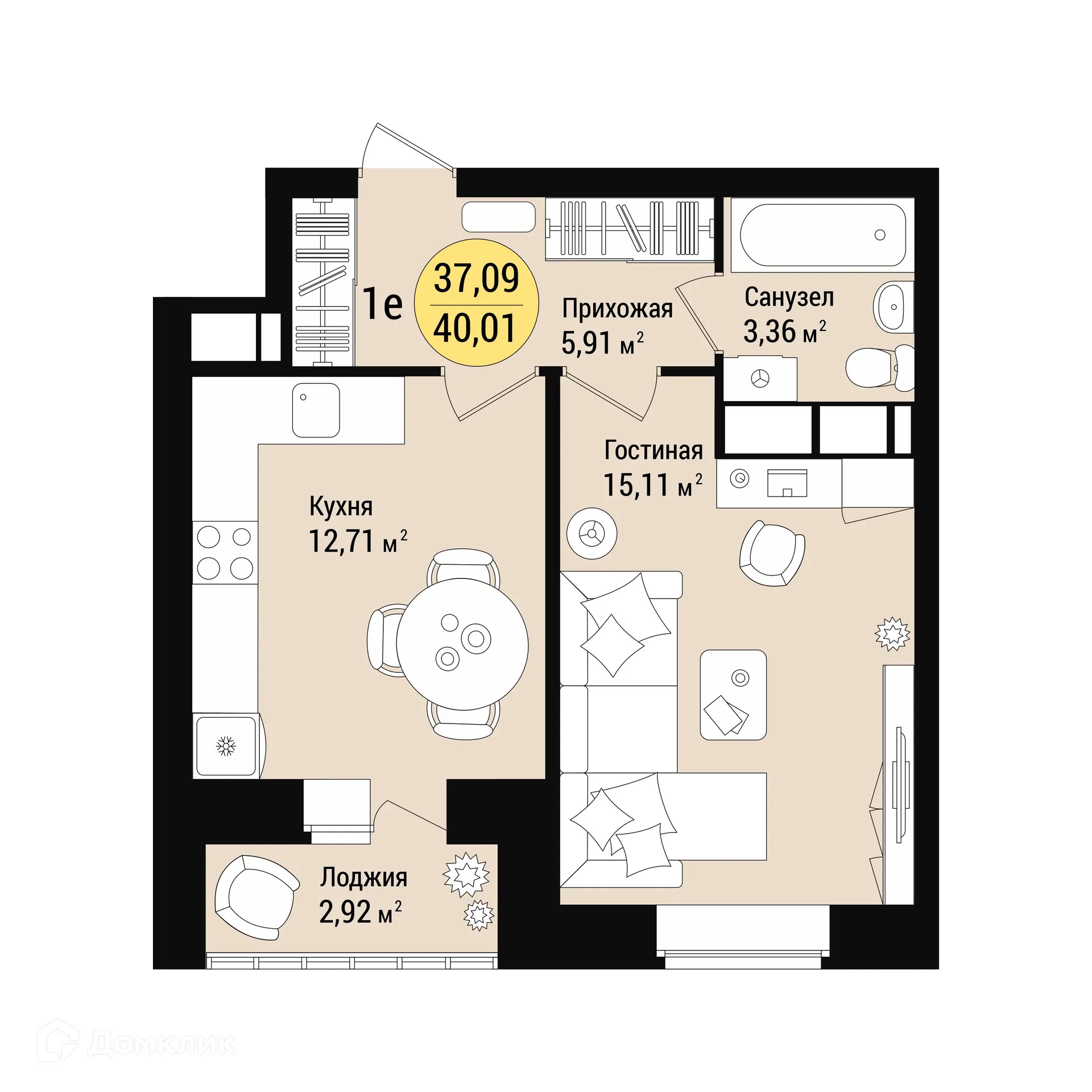 Фото квартиры в ЖК Дубовый парк