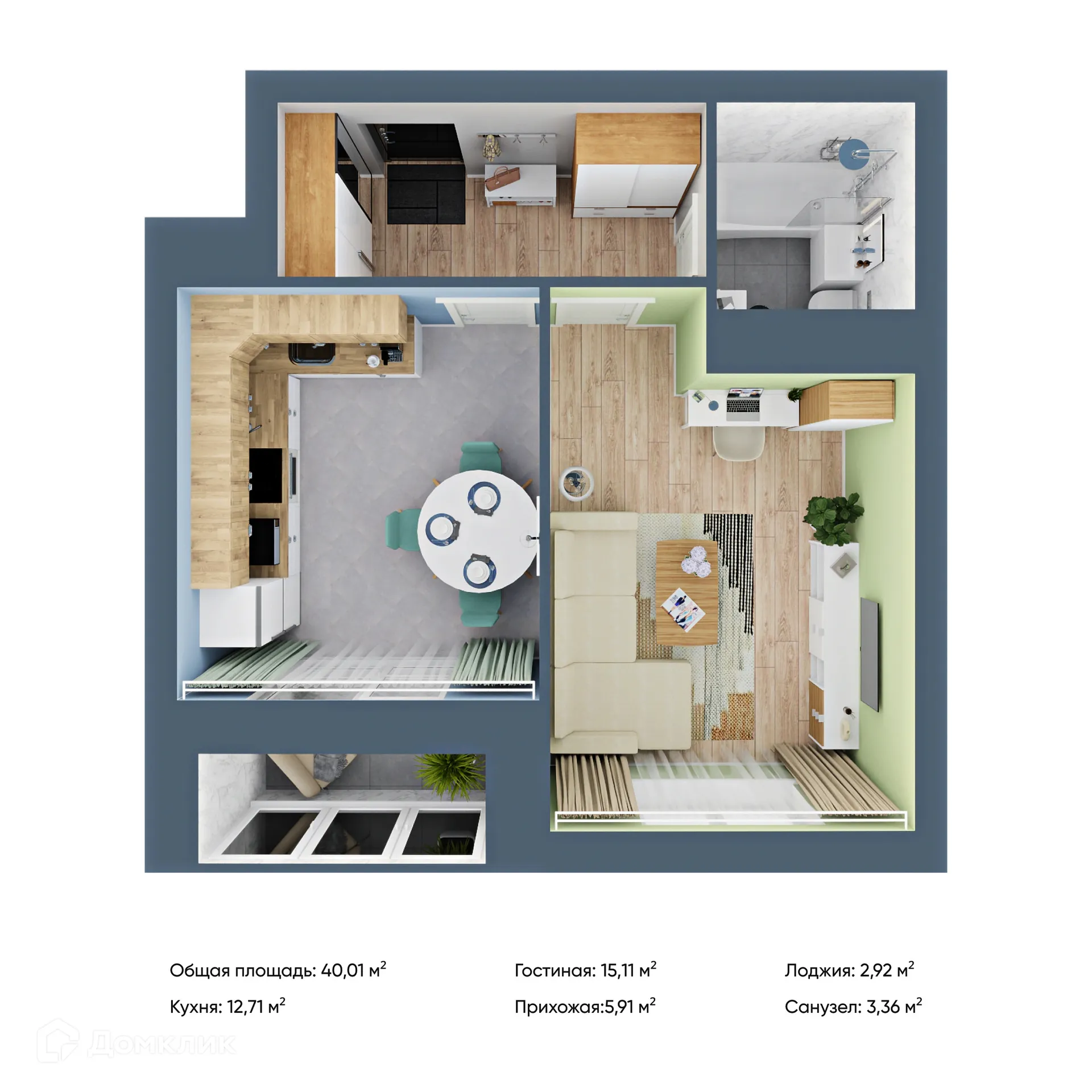 Фото квартиры в ЖК Дубовый парк