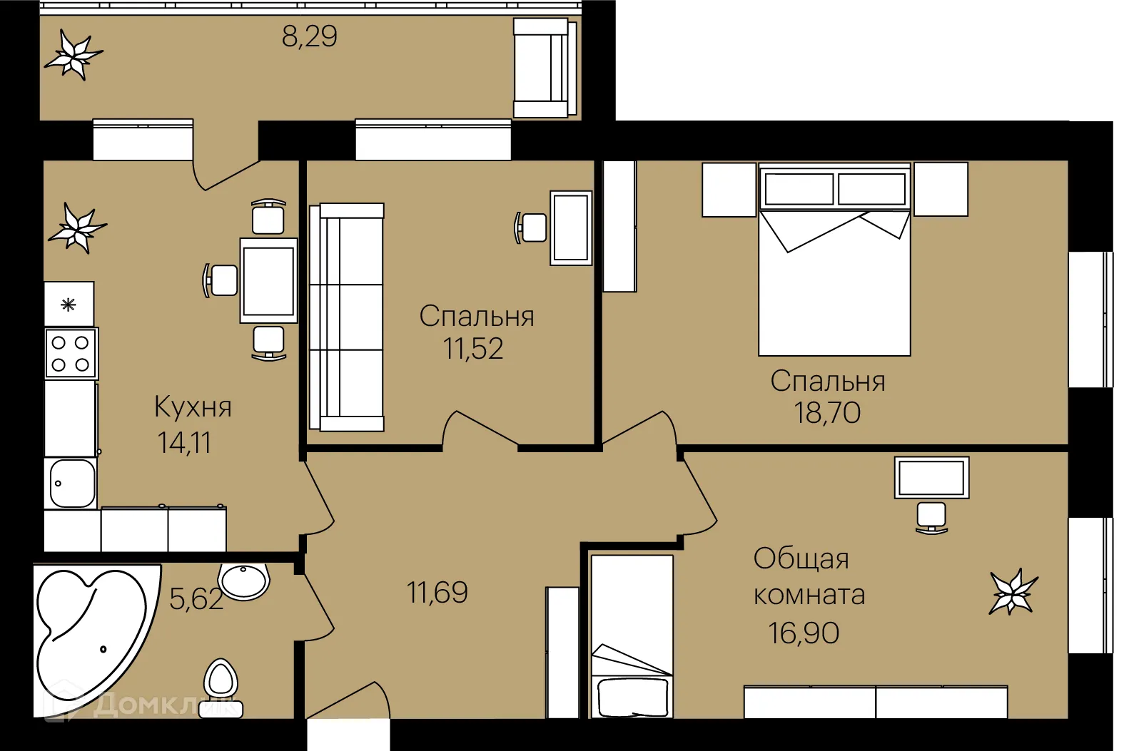 Фото квартиры в ЖК Гармония