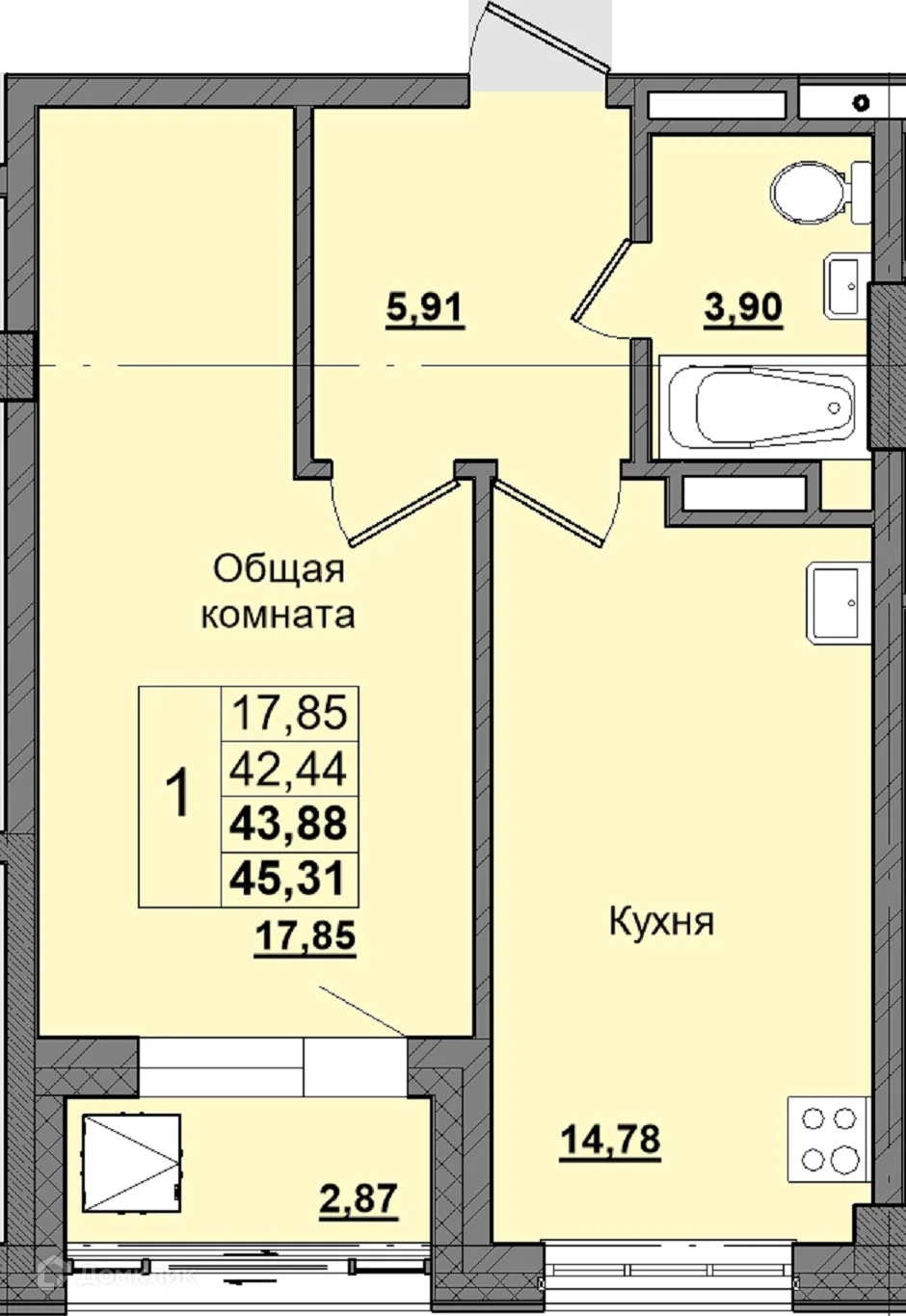 Фото квартиры в ЖК Алгыс