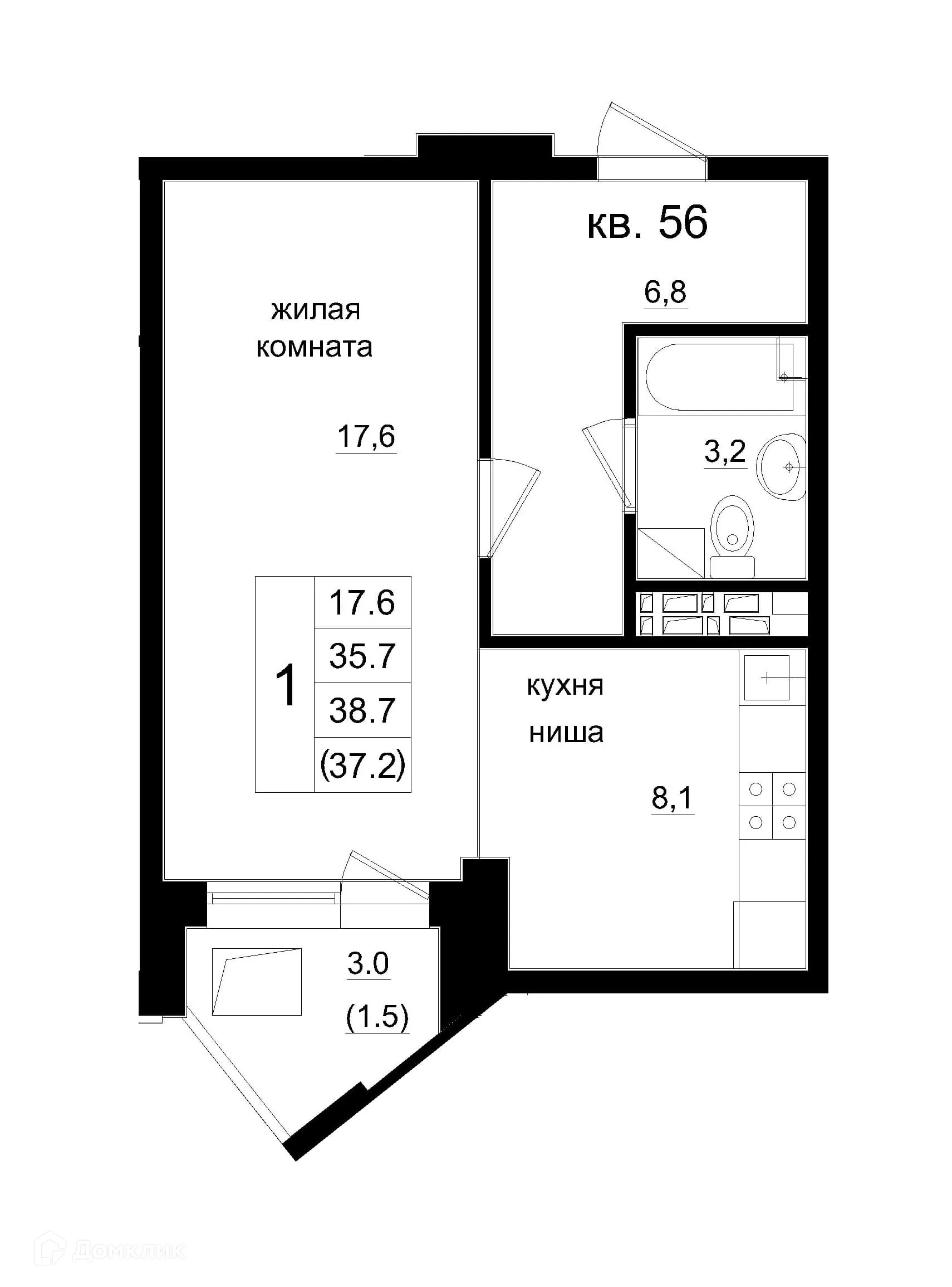 Фото квартиры в ЖК в квартале 78 г. Якутска