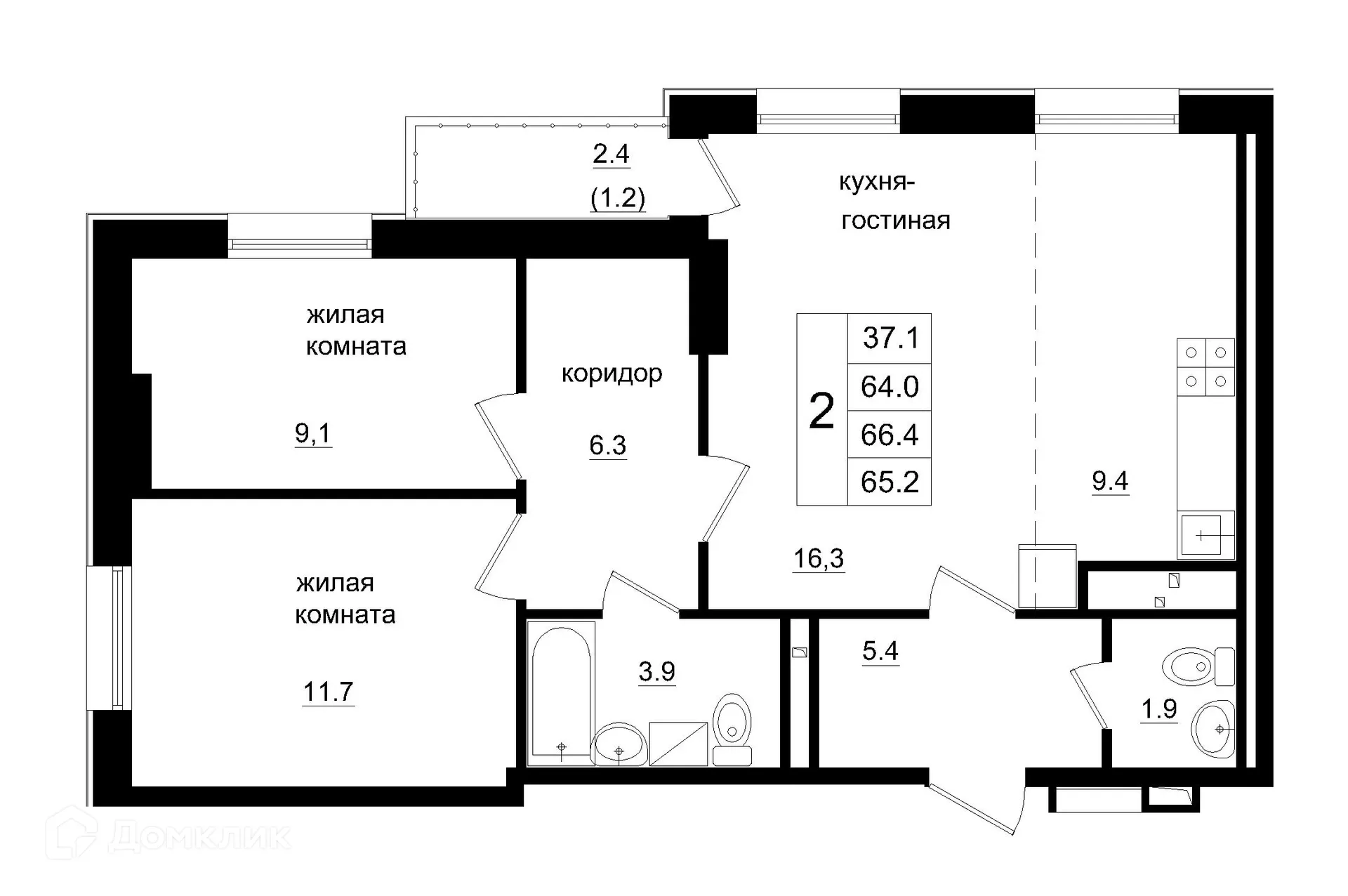 Фото квартиры в ЖК в квартале 78 г. Якутска
