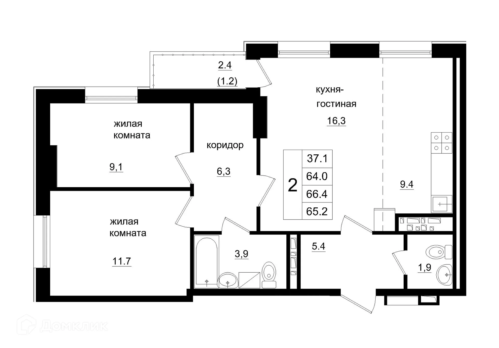 Фото квартиры в ЖК в квартале 78 г. Якутска
