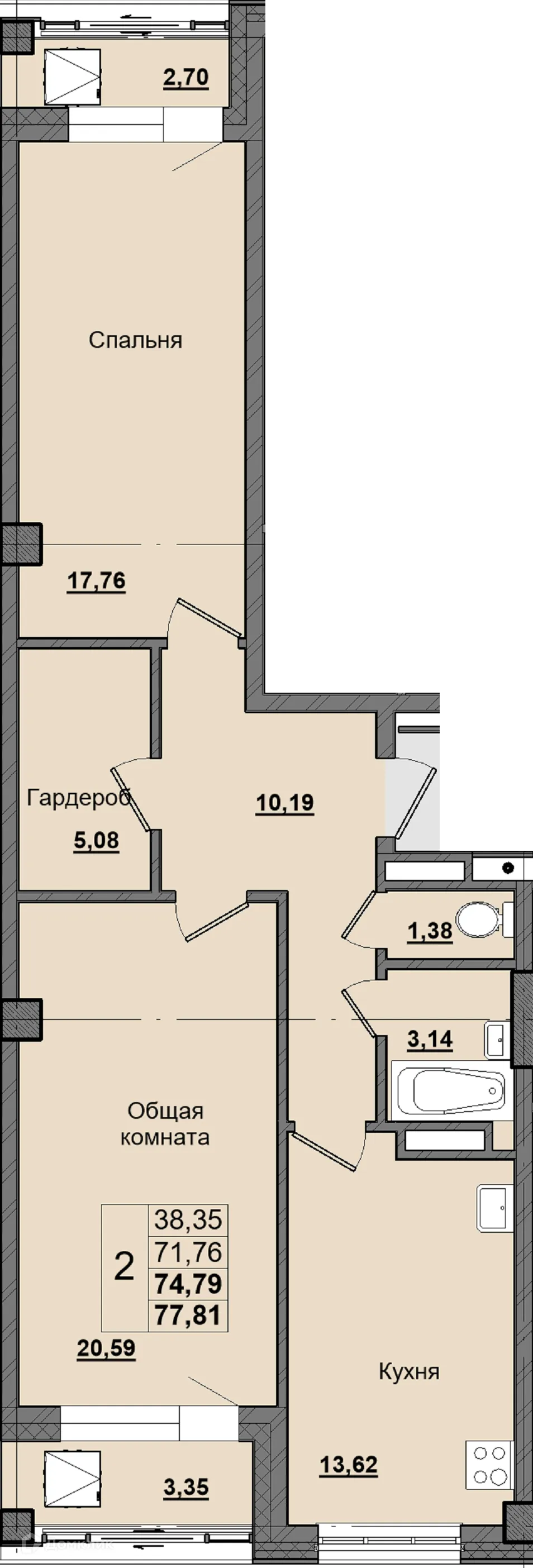 Фото квартиры в ЖК Алгыс