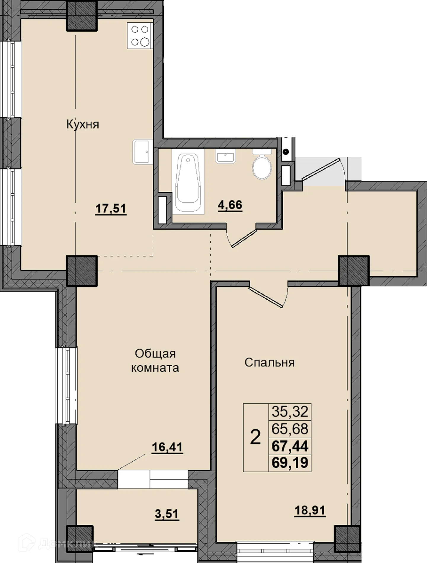 Фото квартиры в ЖК Алгыс