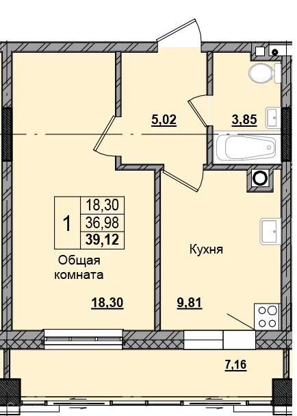 Фото квартиры в ЖК Алгыс