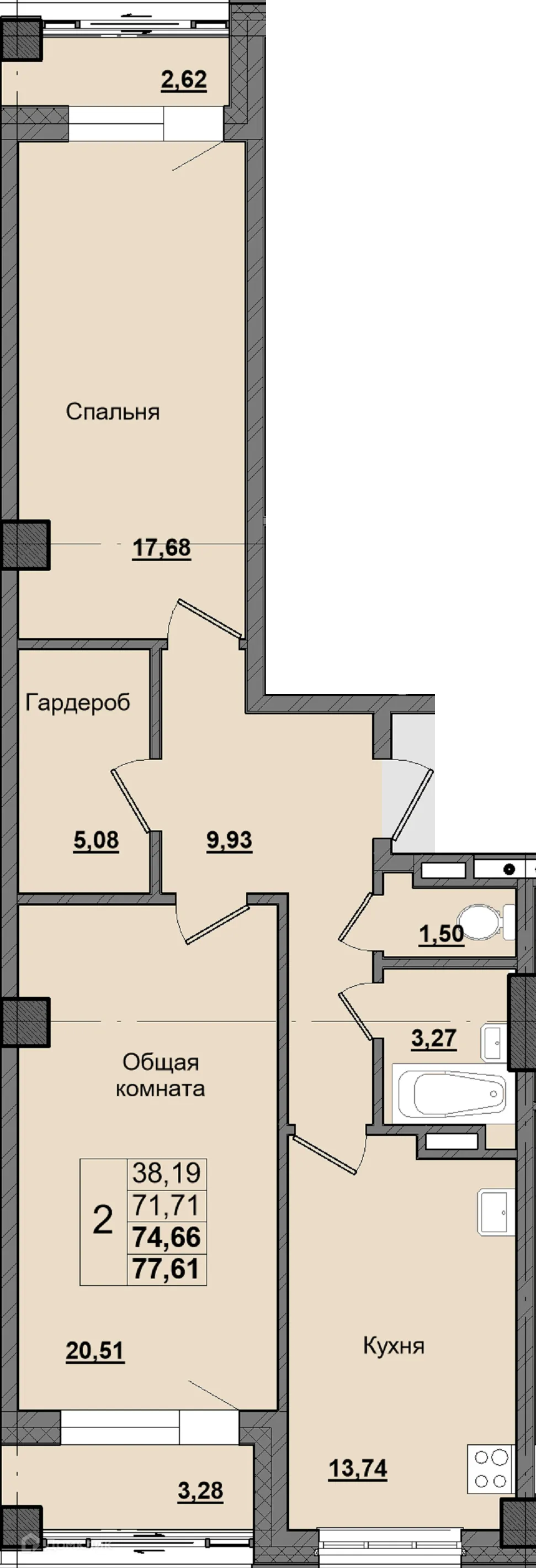 Фото квартиры в ЖК Алгыс