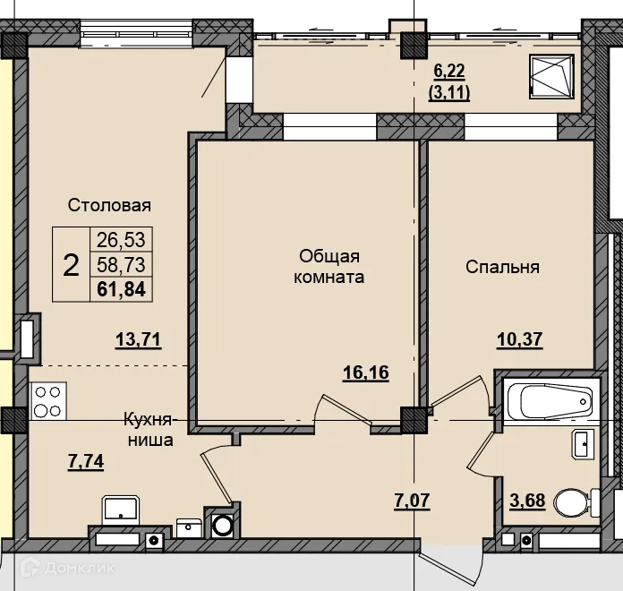 Фото квартиры в ЖК Алгыс