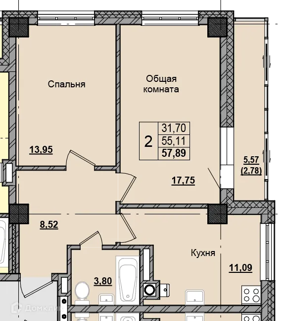 Фото квартиры в ЖК Алгыс