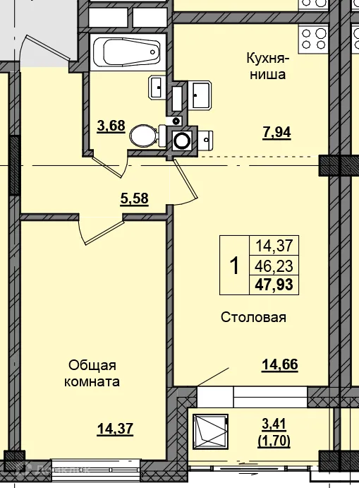 Фото квартиры в ЖК Алгыс
