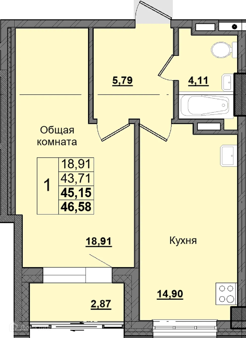 Фото квартиры в ЖК Алгыс