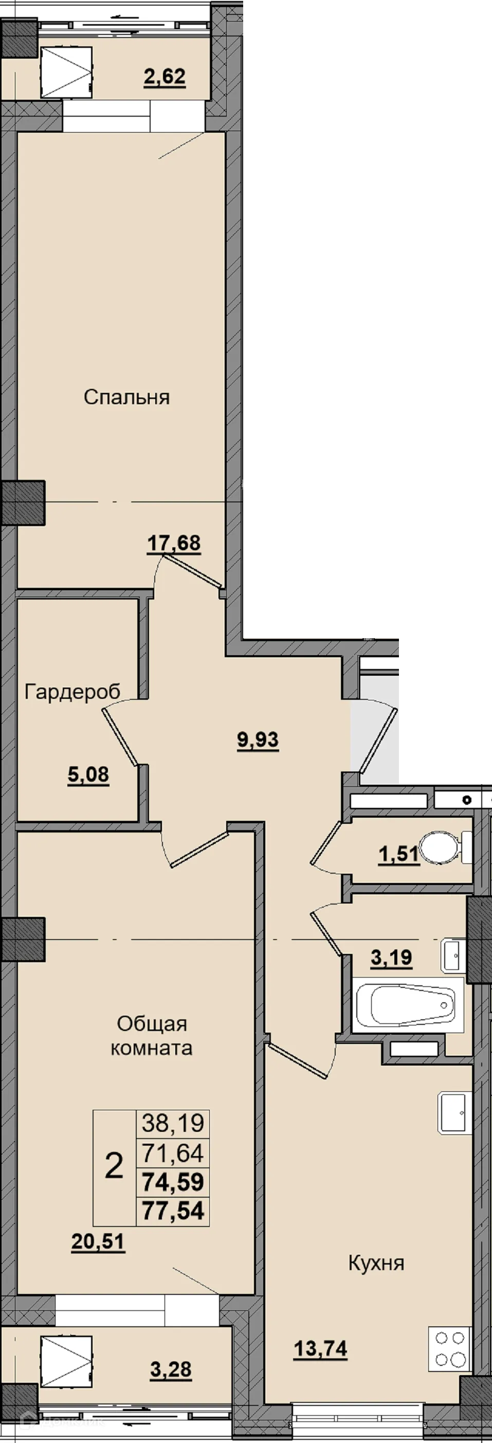 Фото квартиры в ЖК Алгыс