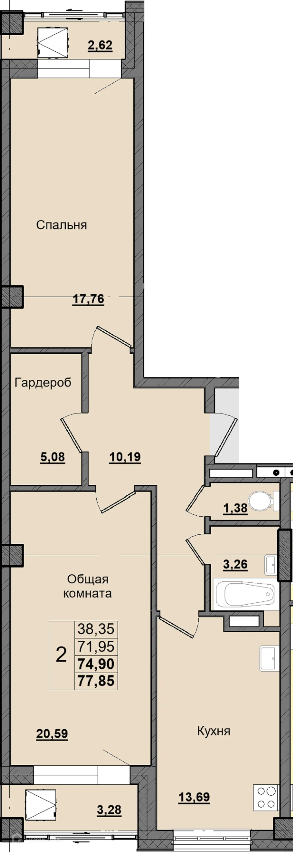 Фото квартиры в ЖК Алгыс