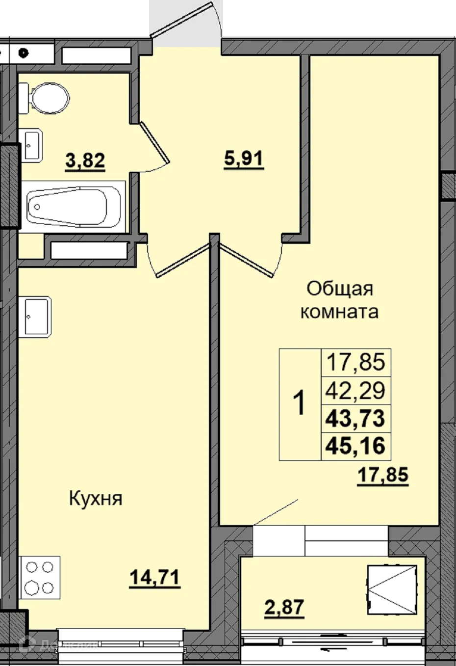 Фото квартиры в ЖК Алгыс