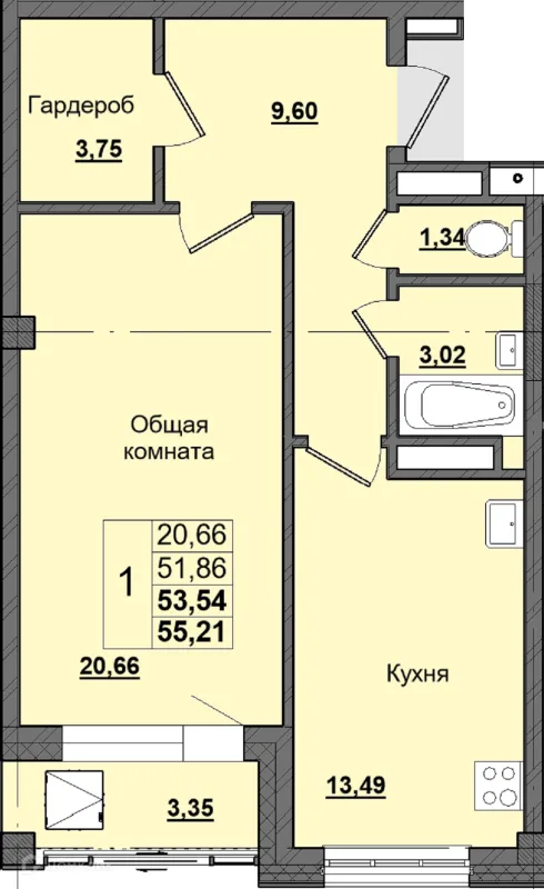 1 комн. квартиры в Якутске новостройки