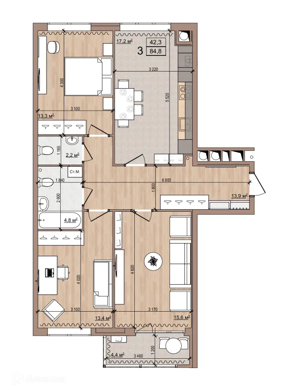 Квартира в ЖК Skyline (Скайлайн)