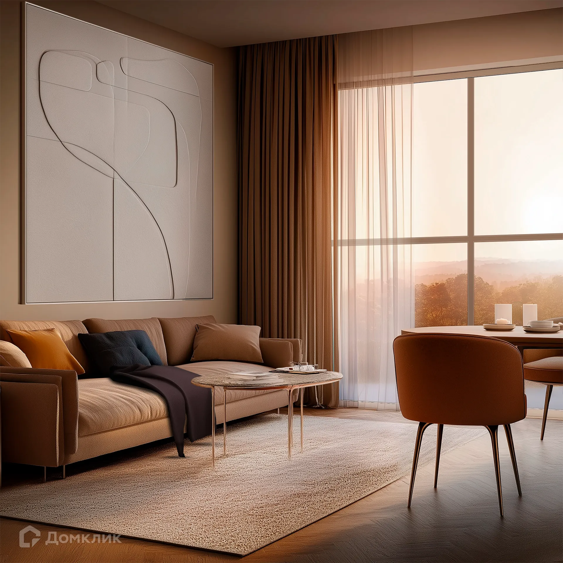 Планировка 1-комнатной квартиры 53.82 м² в ЖК Манхэттен, г. Рязань — фото 2